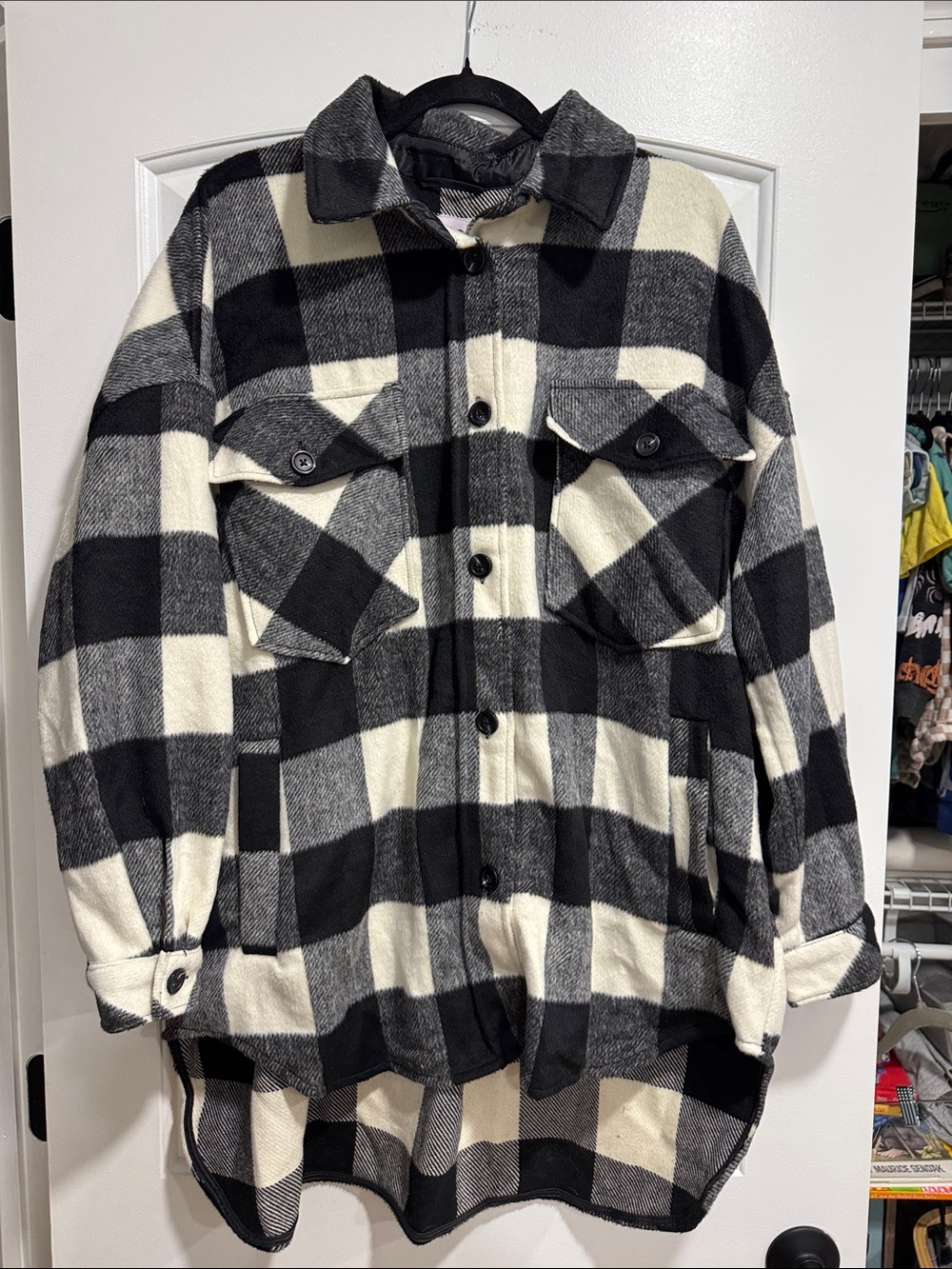 XL SO Black and White Check Jacket oversized